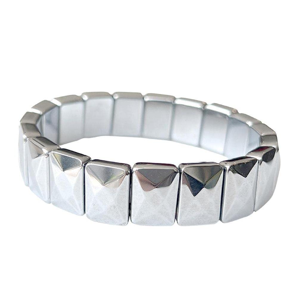 Amazon | [W-LOVNEST] 天然テラヘルツ石バングルブレスレット女性男性